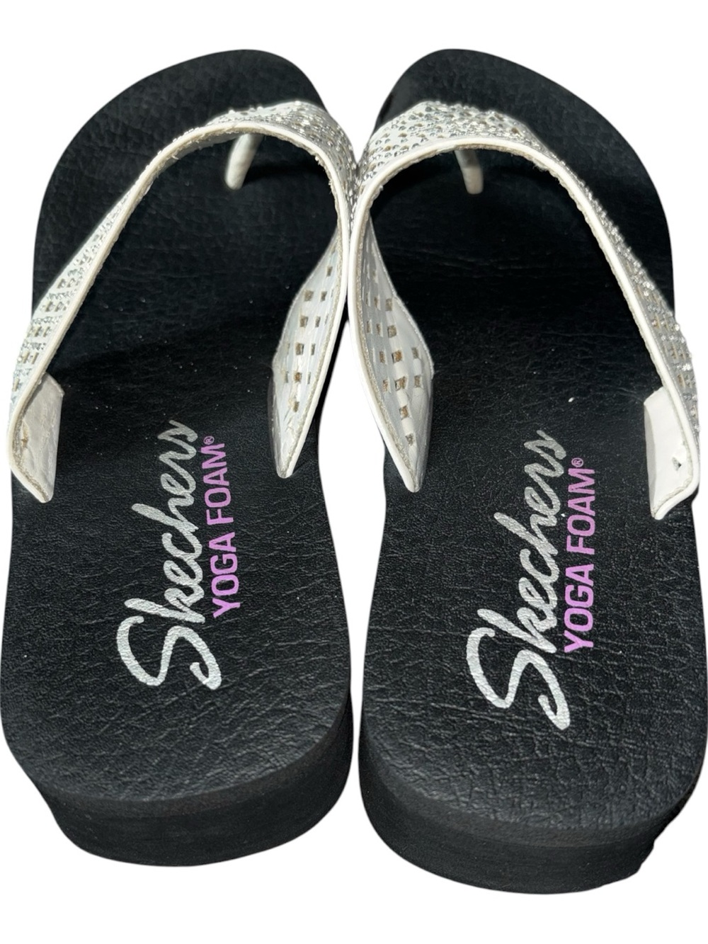 Skechers Vinyasa Women's Perforated Yoga Mat Wedge Flip-Flops Size 8 - Picture 3 of 6